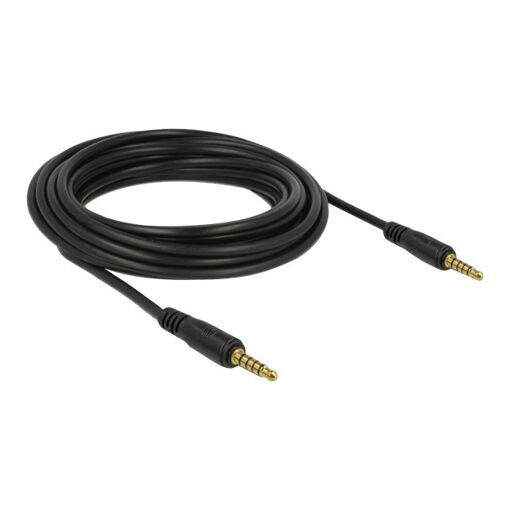Cable de audio Delock de 5 m, macho 5 polos a macho 5 polos, negro