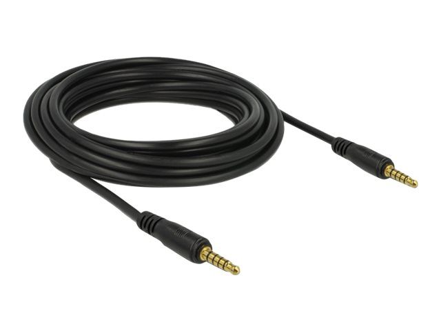 Delock 5m Audio Cable, 5-Pole Male to 5-Pole Male, Black