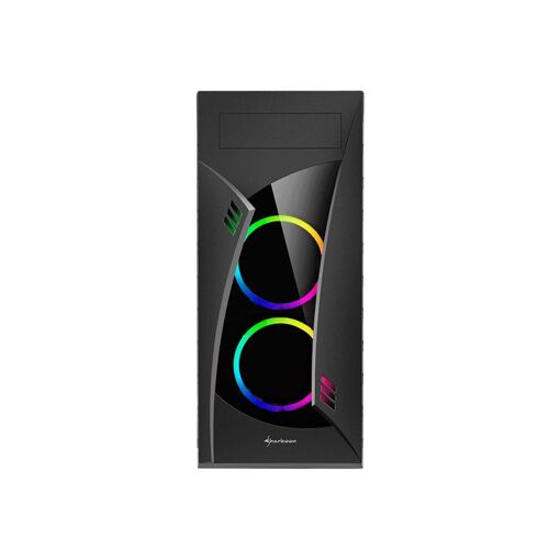 Caja de PC Medio Tour ATX Sharkoon Night Shark RGB con Paneles de Cristal - Negro