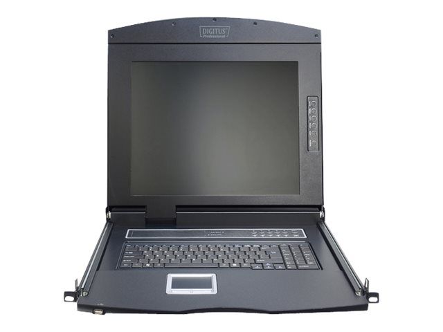 Digitus Professional 17-Inch KVM Console, DS-72210 - Black, RAL 9005, 1U Rack Mountable