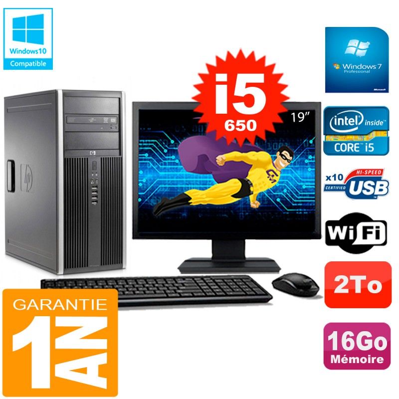 HP 8100 Tour PC - 19' Display, Core i5-650, 16GB RAM, 2TB Hard Drive, DVD Burner, WiFi, Windows 7 Pro