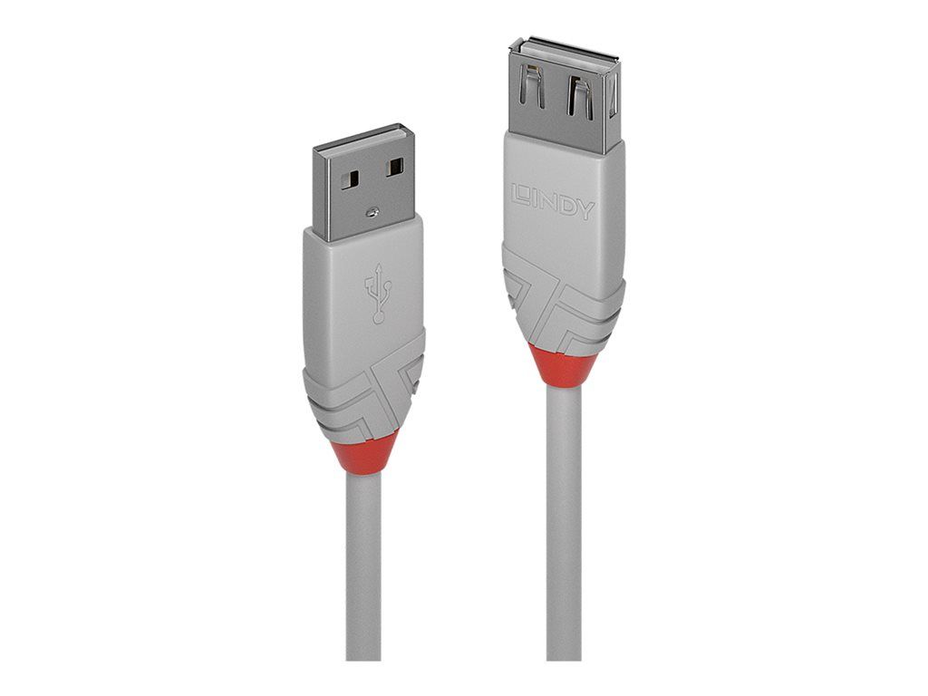 Lindy Anthra Line USB Cable Extension - 2m, Round, Grey