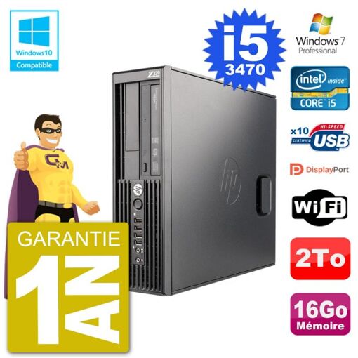 HP WorkStation Z220 SFF Core i5-3470 16GB RAM 2TB HDD DVD Writer WiFi W7