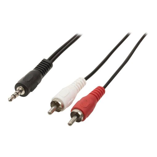 Câble audio Nedis - Mini-phone stéréo mâle 3,5 mm vers RCA mâle - 2 m - Noir