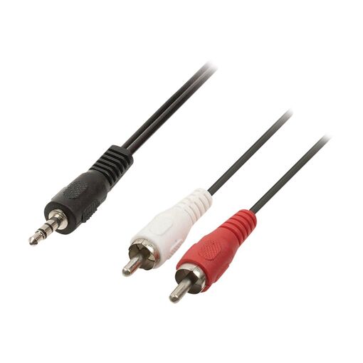 Câble audio Nedis - mini-téléphone stéréo mâle 3,5 mm vers mâle RCA - 3 m - Noir