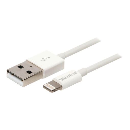 Câble Lightning Nedis Valueline - 1m, Blanc, Rond