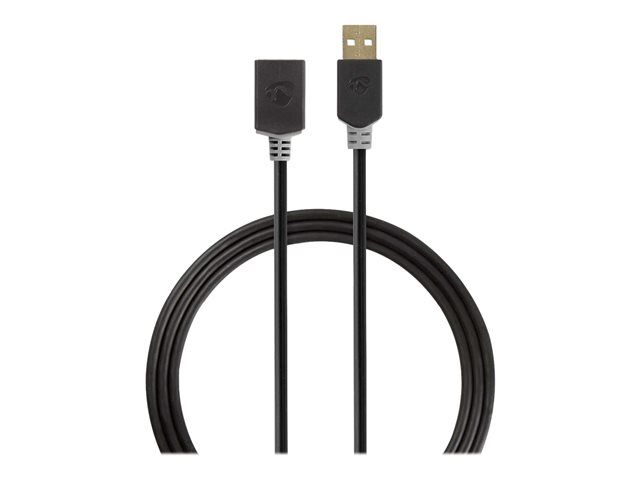 Étendue de câble USB Nedis - 2 m, Rond, Anthracite