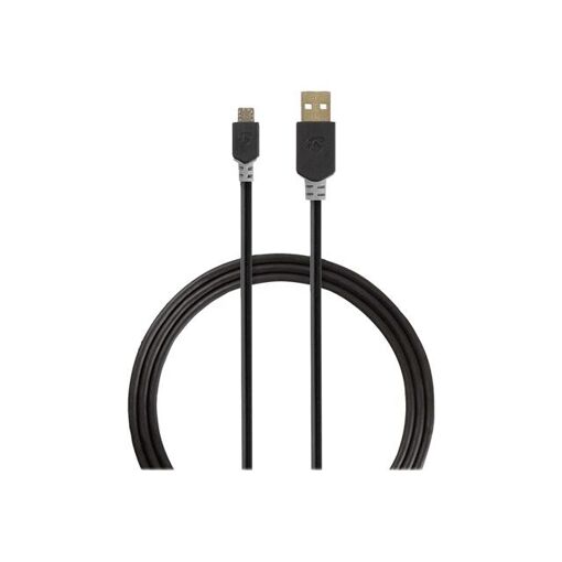 Câble USB Nedis - 3 m, USB A vers Micro USB B, USB 2.0, Moulé, Gris Anthracite
