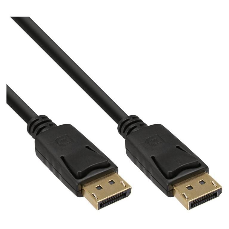 INTOS ELECTRONIC DisplayPort Cable - 50 cm, Support 4K, Black