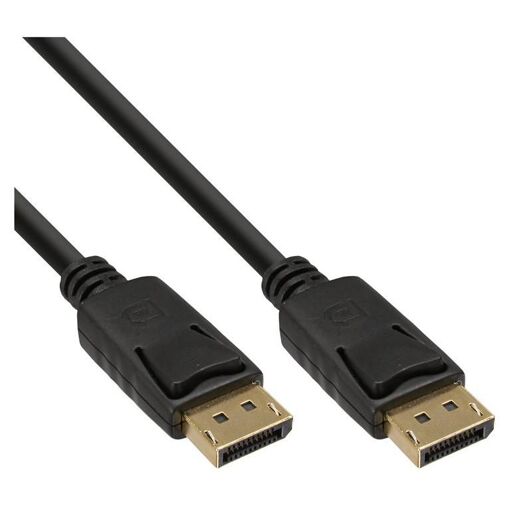 INTOS ELECTRONIC DisplayPort Cable - 50 cm, Support 4K, Black