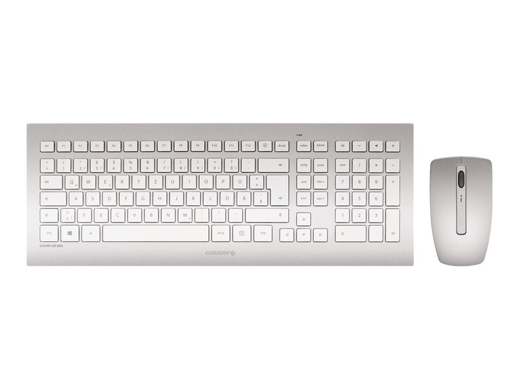 Cherry DW 8000 Wireless Keyboard and Mouse Set - White & Silver