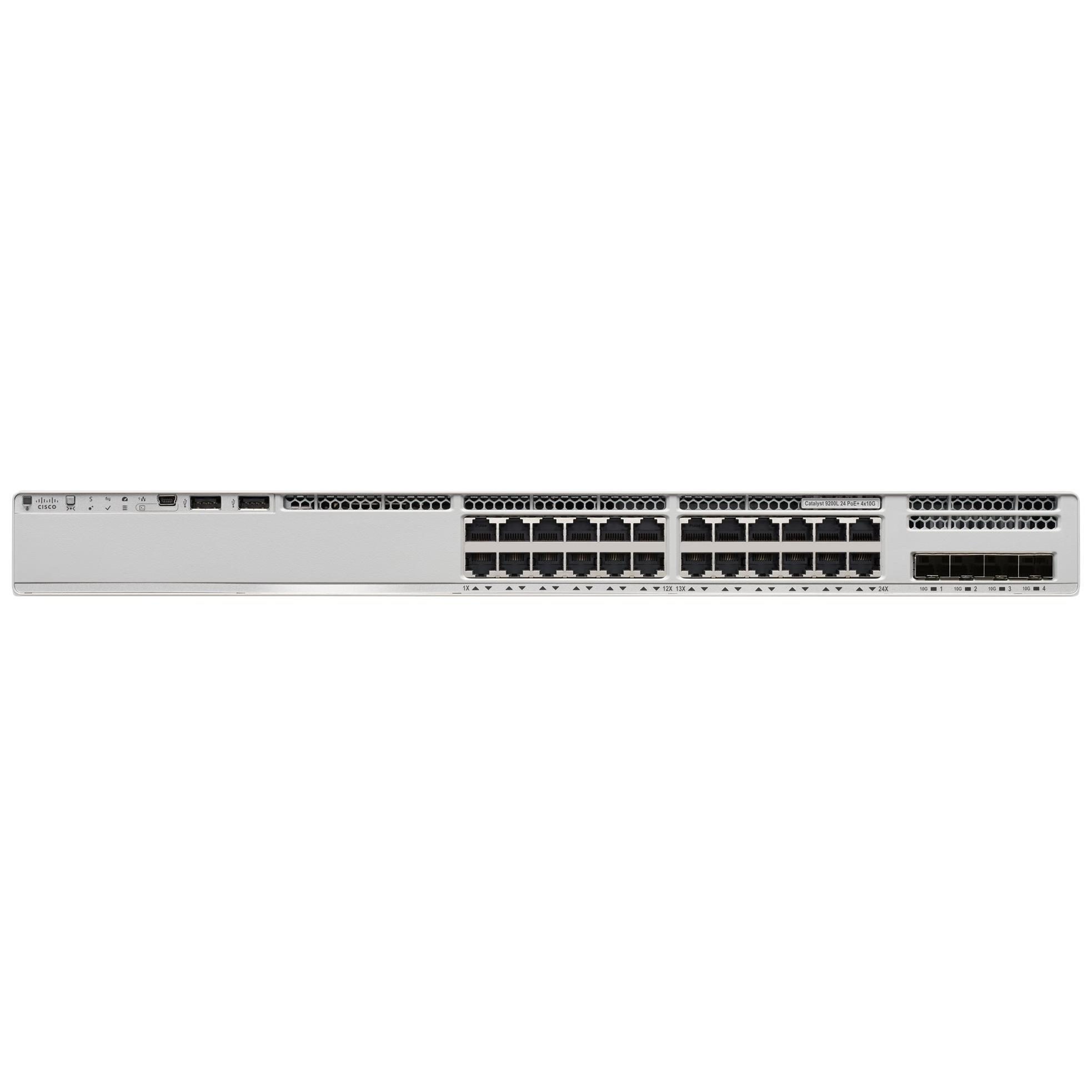 Cisco Catalyst 9200L - Network Switch - C3, 24x1G PoE+ + 4x10G SFP+ Uplink - Rack-mountable - 740W PoE+