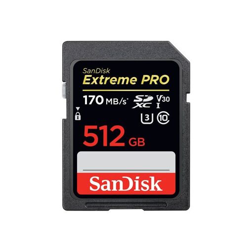 SanDisk Extreme PRO Flash Memory Card - 512GB - V30 Video Class / UHS-I U3 / Class 10 - SDXC UHS-I