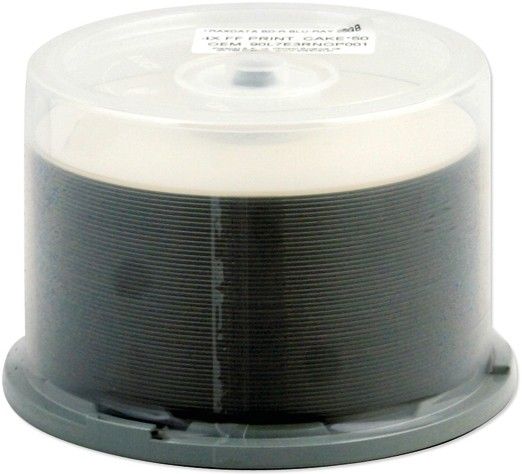 Traxdata 25GB Printable BD-R Discs, 4x Speed, 50 Discs per Cake Box