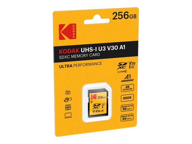Kodak 256GB A1 UHS-I U3 SDXC Flash Memory Card