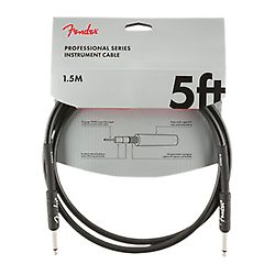Cable de instrumento Fender Serie Profesional 1,5 m, Negro