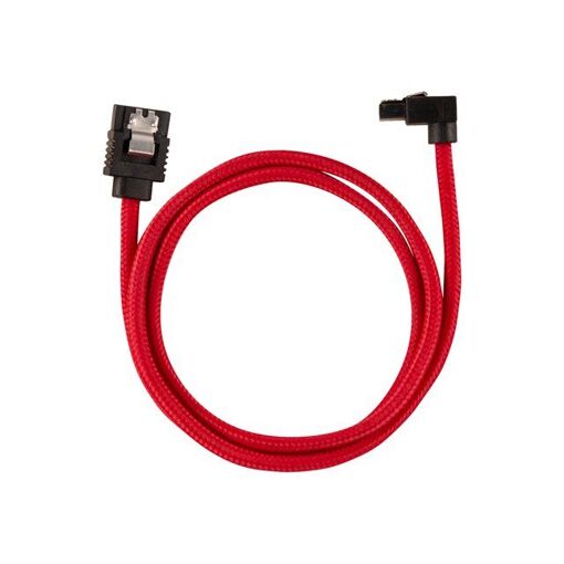 Câble SATA Corsair - Série ATA 150/300/600 - Angle droit, verrouillé M à M - 60 cm - Rouge (pack de 2)