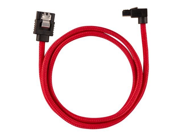 Corsair SATA Cable - Serial ATA 150/300/600 - Right-Angled, Locking M to M - 60 cm - Red (Pack of 2)