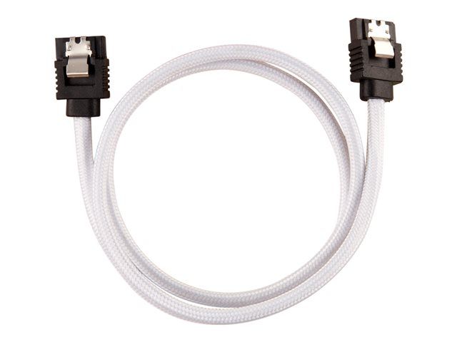 Corsair SATA Cable - Serial ATA 150/300/600 - Locking SATA (M) to Locking SATA (M) - 20in - White (Pack of 2)
