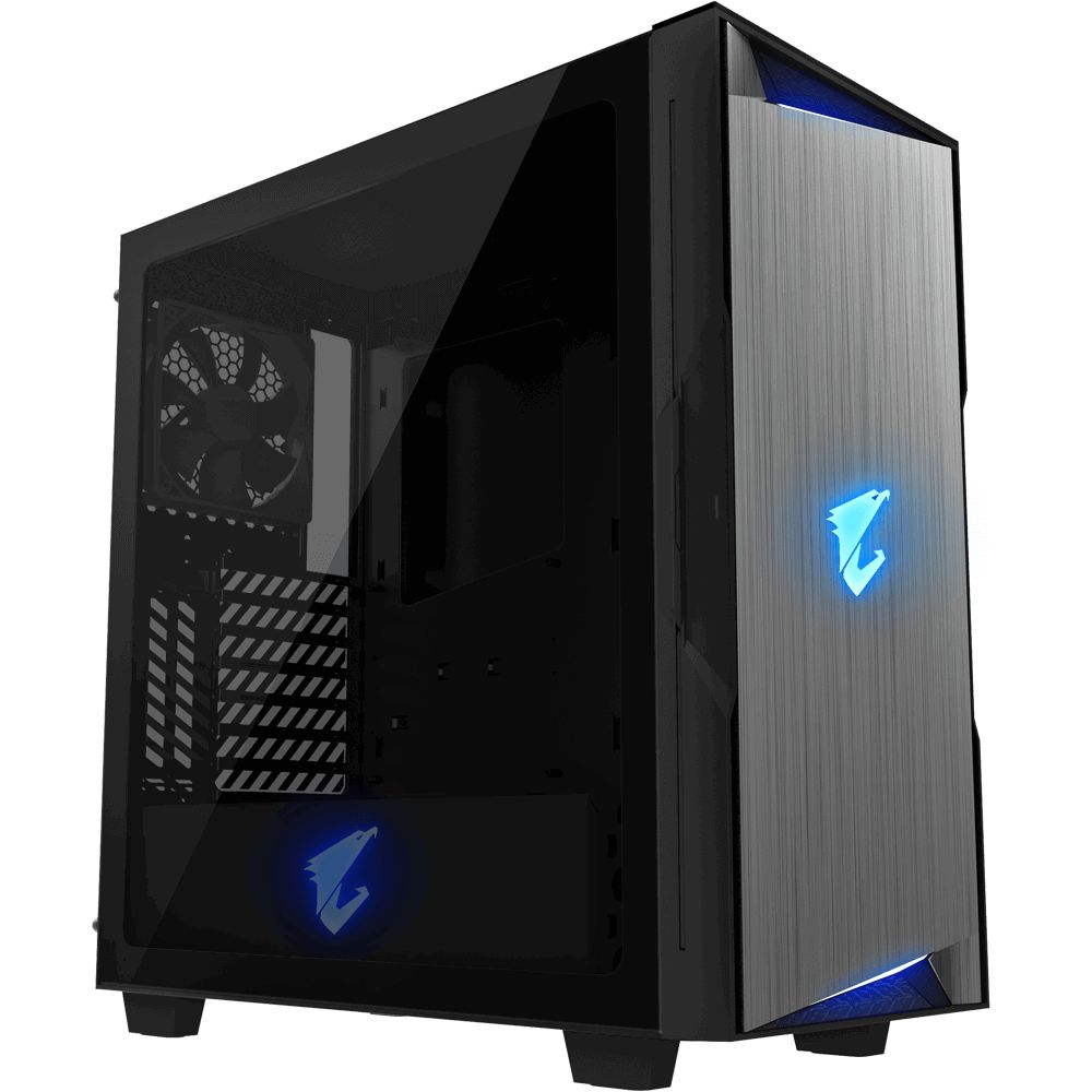 Gigabyte AORUS C300 Glass - Mid-Tower ATX PC - Tempered Glass Side Panel - Black
