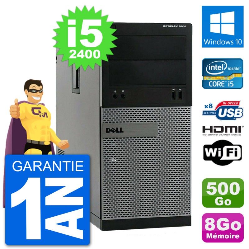 Dell Optiplex 3010 MT Desktop PC i5-2400 8GB RAM 500GB HDD HDMI Windows 10 WiFi
