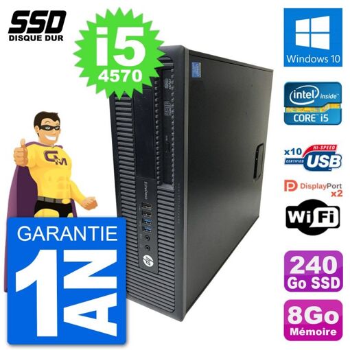 HP EliteDesk 800 G1 Core i5-4570 8GB RAM 240GB SSD Windows 10 WiFi