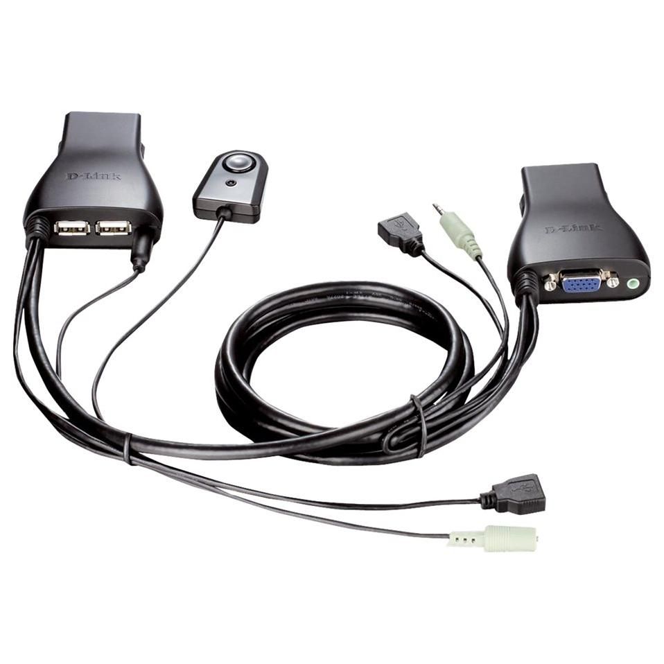 D-Link DKVM 222 - Screen, Keyboard & Mouse/Audio Switch - 2 x KVM/Audio - Desktop