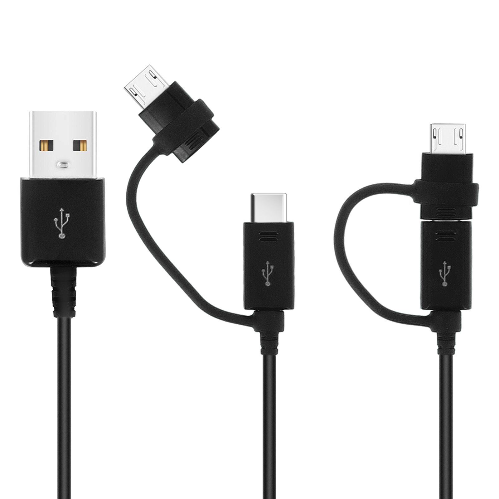 Samsung 2-in-1 Micro-USB to USB Type-C Cable, 1.5m, Black