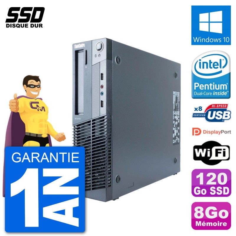 Lenovo M91p SFF Desktop PC - Intel G630, 8GB RAM, 120GB SSD, Windows 10, WiFi