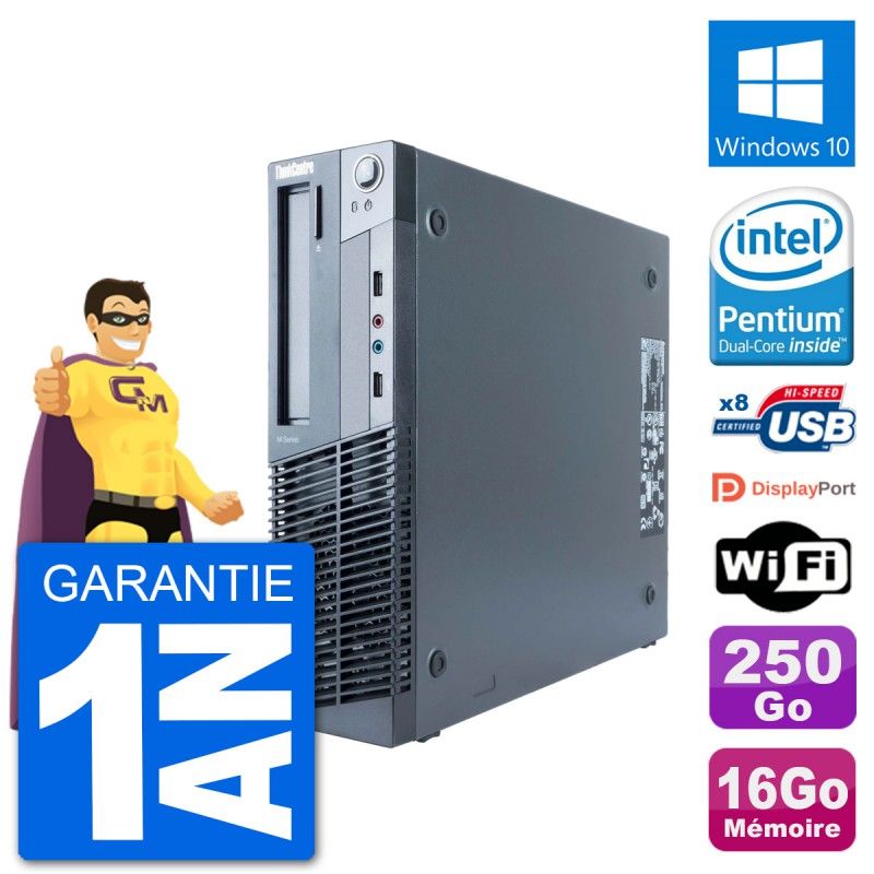 Lenovo M91p SFF Desktop PC - Intel G630, 16GB RAM, 250GB HDD, Windows 10, WiFi