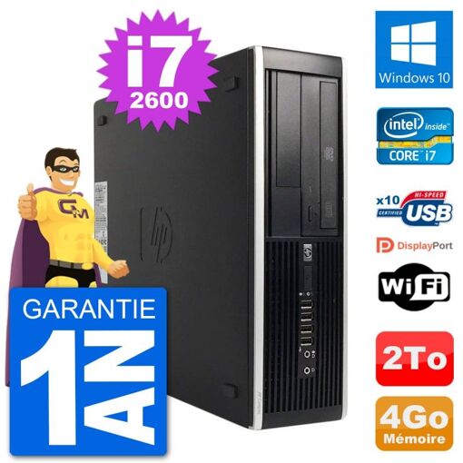 PC HP 8200 Elite SFF - Intel i7-2600, 4GB RAM, Disco Duro de 2TB, Windows 10, WiFi