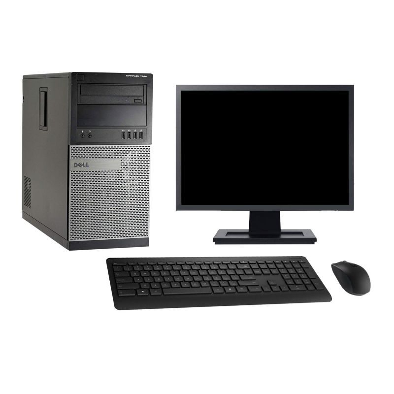Ordinateur de bureau Dell Optiplex 7020 - Écran 27'', Processeur Intel Core i3-4130, 4 Go de RAM, 480 Go SSD, Windows 10, Wi-Fi