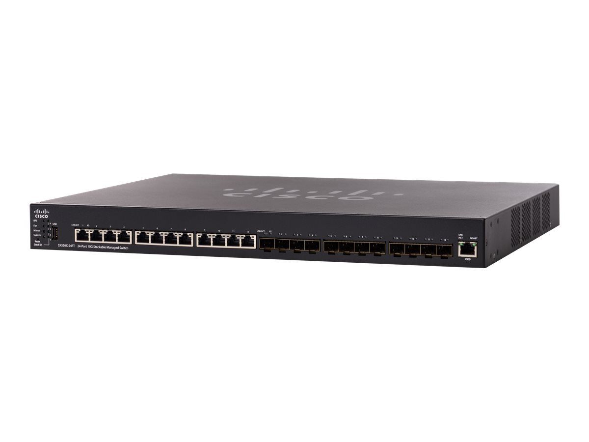 Cisco 550X Series SX550X-24FT - Managed Switch - 12 x 10GBase-T + 12 x 10Gb SFP+ - Desk/Rack Mount