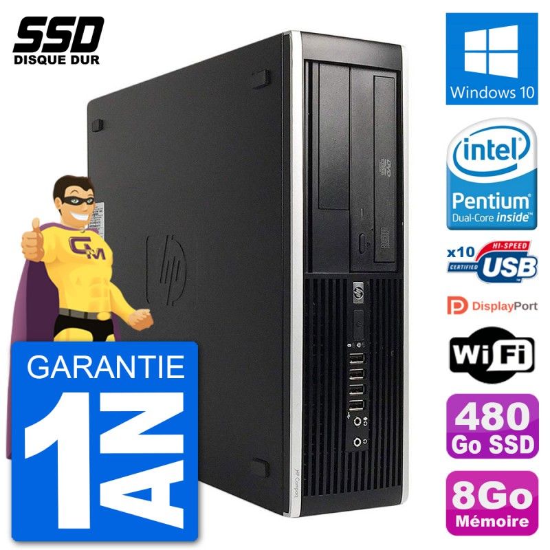 HP 8300 Elite SFF PC - Intel G630, 8GB RAM, 480GB SSD, Windows 10, WiFi