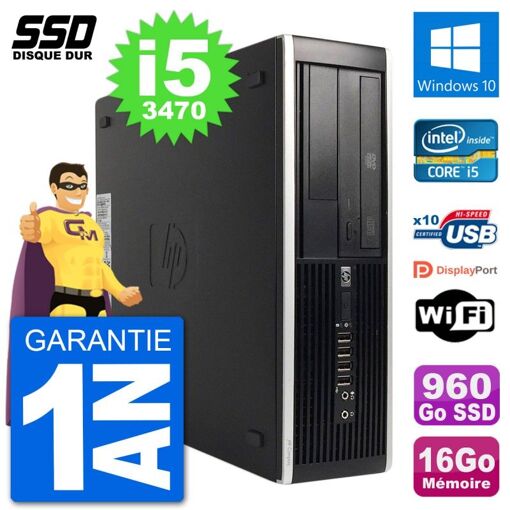 PC HP 8300 Elite SFF - Intel i5-3470, 16GB RAM, 960GB SSD, Windows 10, WiFi