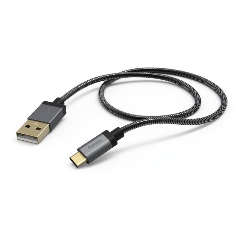 Hama 1.5m USB 2.0 A to C Cable, 1.5m, Grey