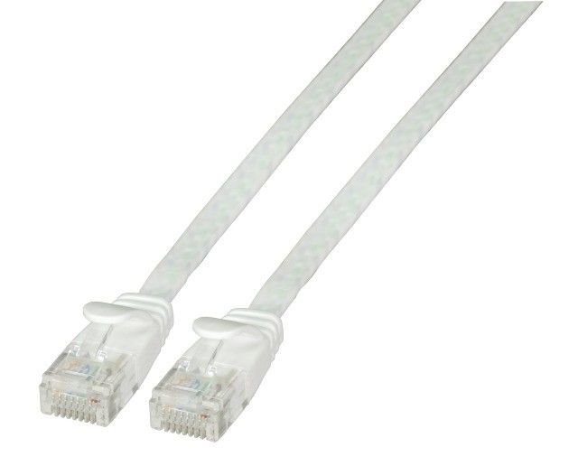 Cable de conexión EFB-Elektronik - 2 m UTP Cat 6a plano moldeado blanco