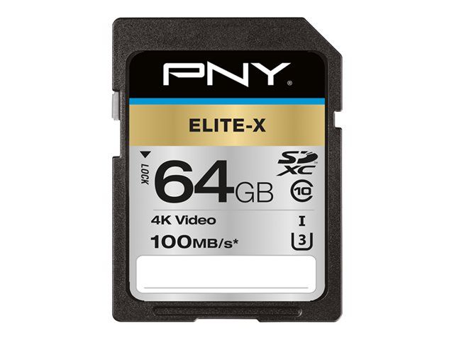 PNY Elite-X 64GB UHS-I U3/Class10 SDXC Memory Card