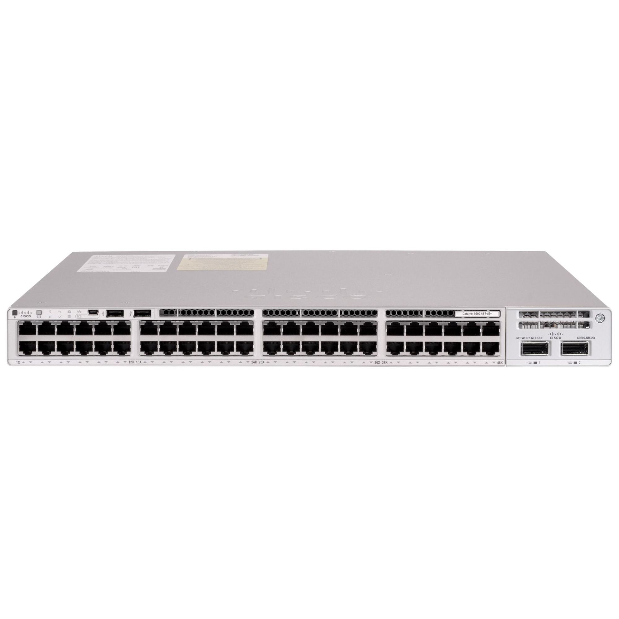 Conmutador Cisco Catalyst 9200L - Ventaja de Red - C3 Gestionado - 12 x 100/1000/2,5G/5G/10GBase-T + 36 x 10/100/1000 (PoE+) + 4 x 10 Gigabit Ethernet