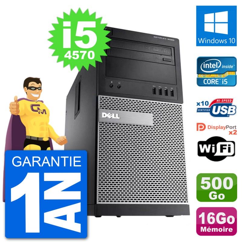 Dell Optiplex 9020 Desktop PC - Intel Core i5-4570, 16GB RAM, 500GB HDD, Windows 10, WiFi