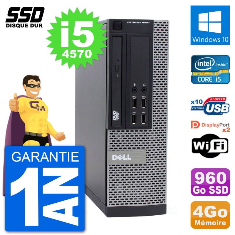 Dell OptiPlex 9020 SFF Desktop PC - Intel Core i5, 4GB RAM, 960GB SSD, Windows 10, Wifi