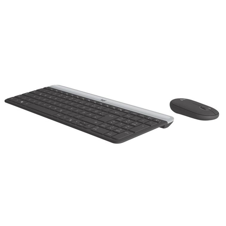Logitech Slim Wireless MK470 Keyboard and Mouse Set - German QWERTZ Layout - Graphite