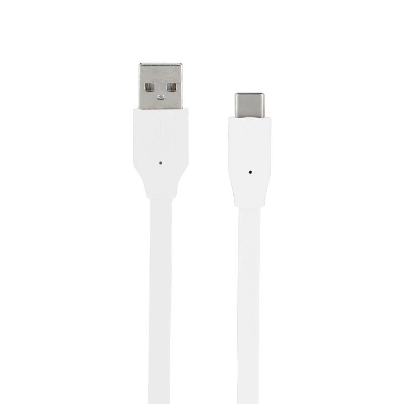 Mooov Flat USB Type C to USB A Cable, 1m, White