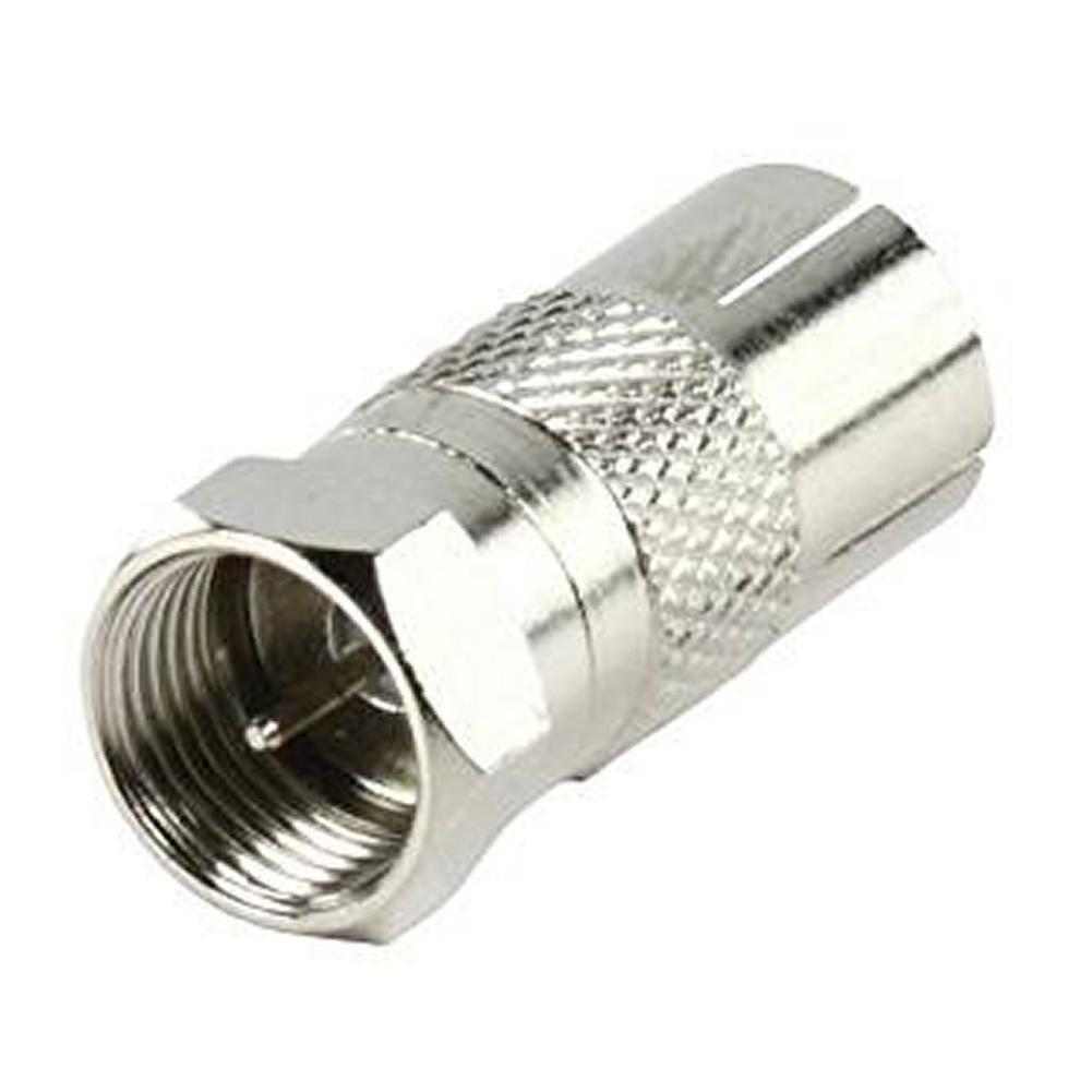 Adaptador ADNAuto Tipo F Masculino a Femenino Coaxial - Concentrático- Soporte de 9.5 mm