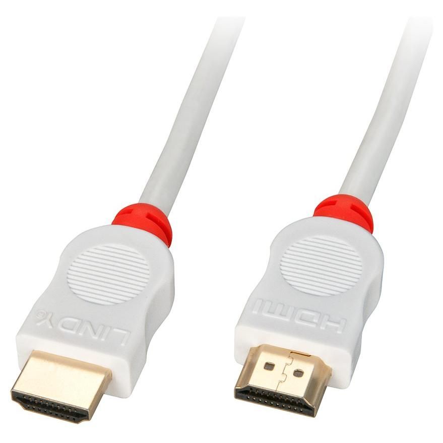 Lindy HDMI Cable - 1m, Male to Male, Triple Shielded, White
