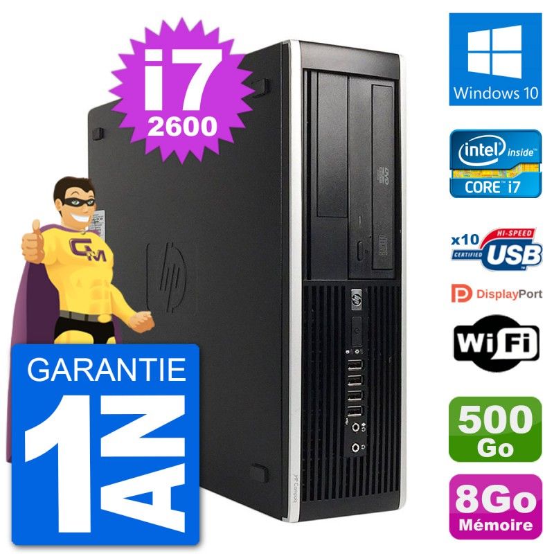 PC de escritorio HP Compaq 6200 Pro SFF - Procesador Intel i7, 8GB RAM, 500GB HDD, Windows 10, WiFi