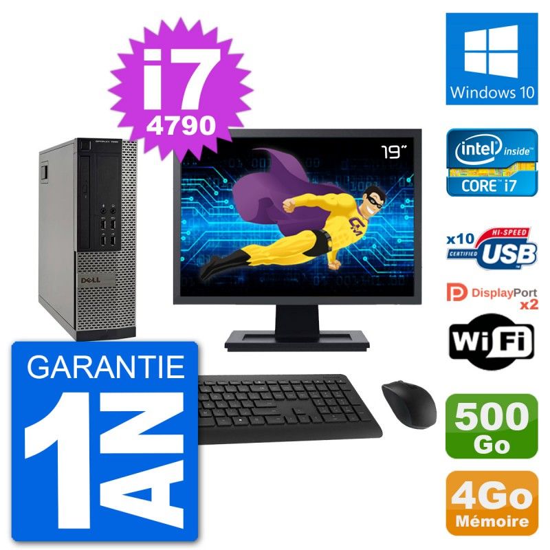 Dell Optiplex 7020 SFF Desktop PC | 19" Screen | Intel i7-4790 | 4GB RAM | 500GB HDD | Windows 10
