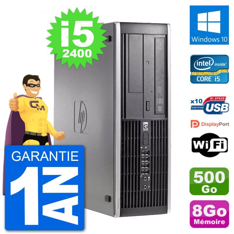 HP Compaq 6200 Pro SFF Desktop PC - Intel i5-2400, 8GB RAM, 500GB HDD, Windows 10, WiFi