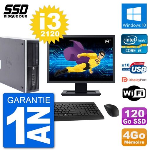 PC de escritorio HP Compaq Pro 6300 SFF - Pantalla de 19', Intel Core i3-2120, 4 GB de RAM, SSD de 120 GB, Windows 10, Wifi