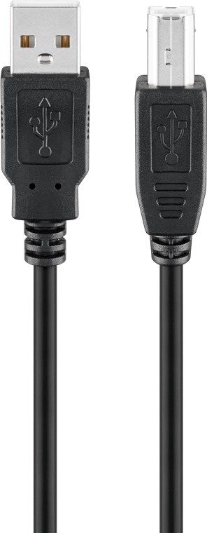Cable Goobay USB 2.0 - 5 m, tipo A a B, negro